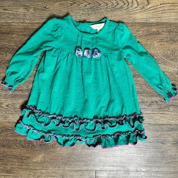 MATILDA JANE Under The Leaves Fall 2018 Green Purple Swing Top Dress 6-12mo - Picture 1 of 10